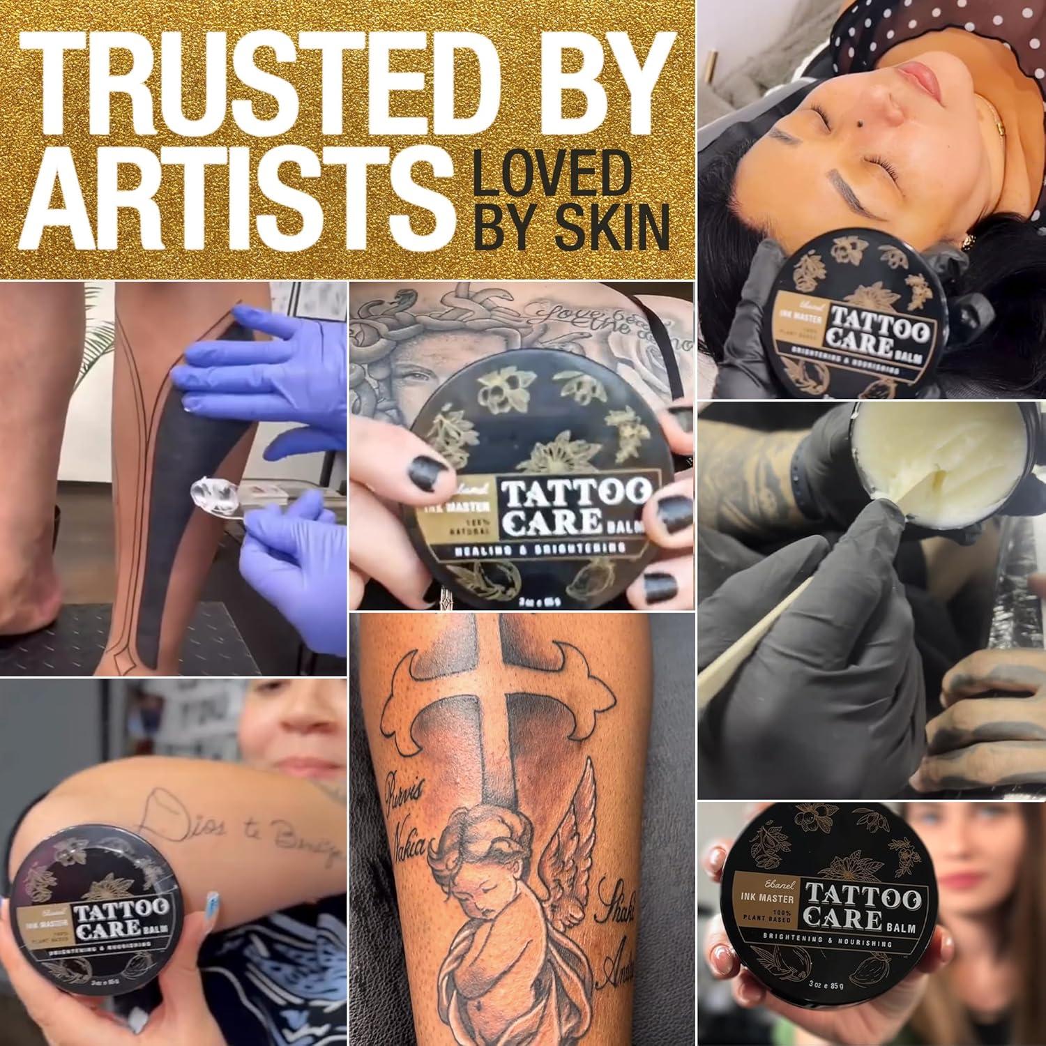 imageEbanel Tattoo Balm 3oz Premium Tattoo Aftercare Cream Brightener Ink Color Enhancing Butter Moisturizer with Herbal Essences and Essential Oils AllStage Tattoos Ointment After Care Kit Supplies6 Ounce Pack of 1
