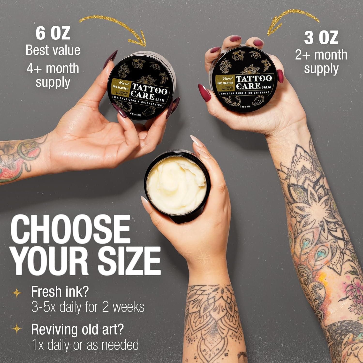 imageEbanel Tattoo Balm 3oz Premium Tattoo Aftercare Cream Brightener Ink Color Enhancing Butter Moisturizer with Herbal Essences and Essential Oils AllStage Tattoos Ointment After Care Kit Supplies6 Ounce Pack of 1