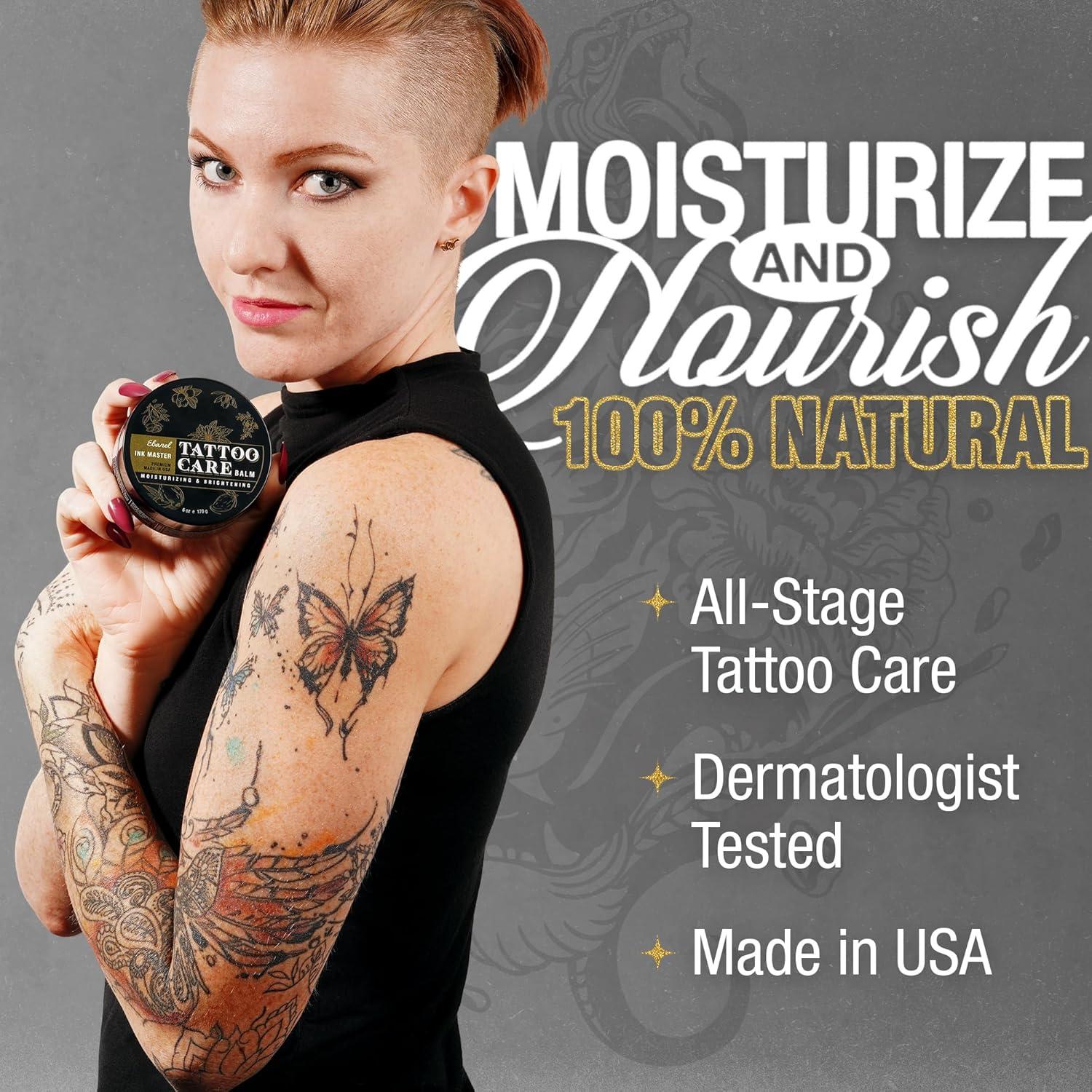 imageEbanel Tattoo Balm 3oz Premium Tattoo Aftercare Cream Brightener Ink Color Enhancing Butter Moisturizer with Herbal Essences and Essential Oils AllStage Tattoos Ointment After Care Kit Supplies6 Ounce Pack of 1